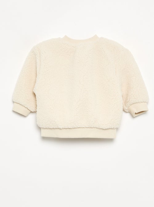 Cardigan em material com efeito de pelo de carneiro - Kiabi