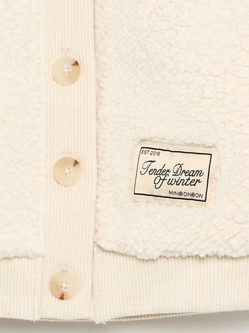 Cardigan em material com efeito de pelo de carneiro - Kiabi