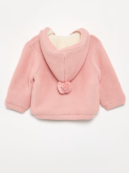 Cardigan em ponto musgo forrado com capuz - Kiabi