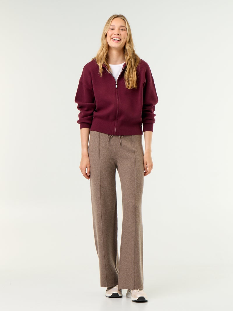 Cardigan em tecido otomano com capuz Rosa - Kiabi