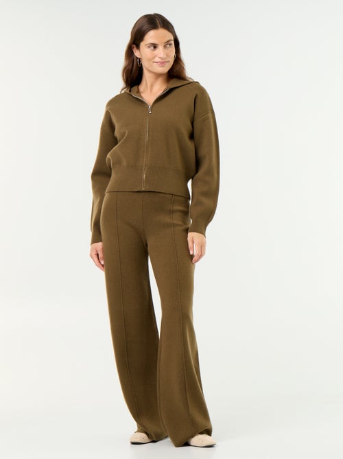 Cardigan em tecido otomano com capuz - Kiabi Cardigan em tecido otomano com capuz - Kiabi
