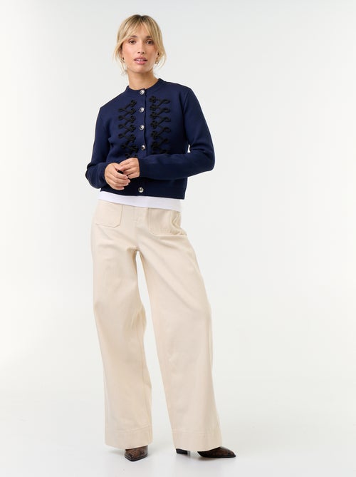Cardigan estilo militar com galões decorativos - Kiabi