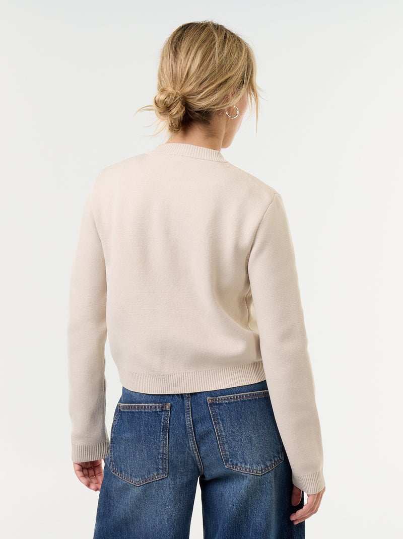 Cardigan estilo militar com galões decorativos Bege - Kiabi