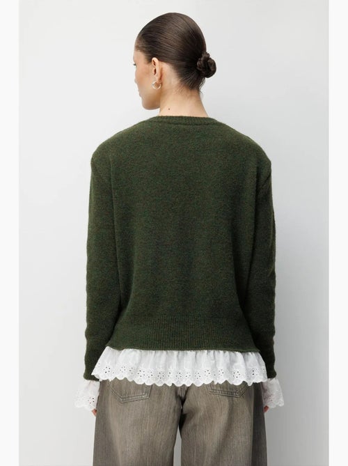 Cardigan feminino com gola redonda e botões mixray - Kiabi