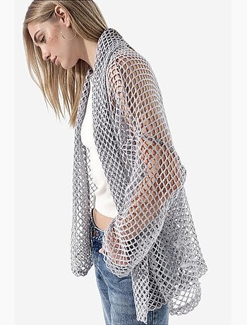Cardigan feminino em mistura de algodão busem