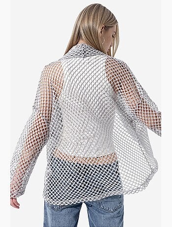 Cardigan feminino em mistura de algodão busem