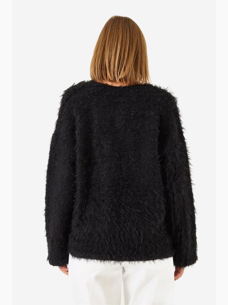 Cardigan furry tie lucci Preto - Kiabi