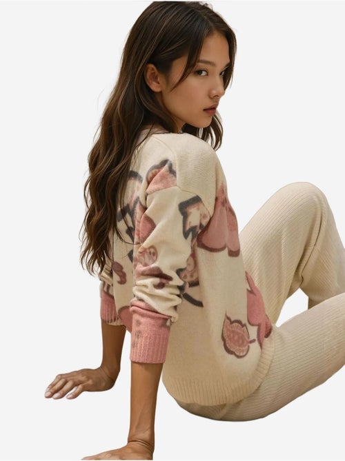 Cardigan Jacquard Flores - Kiabi