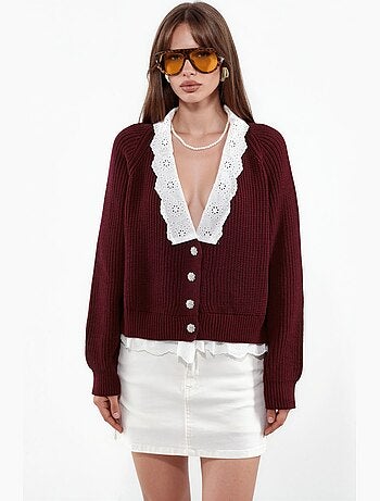 Cardigan liso com decote em v e botões hiccup