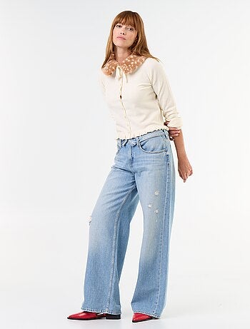 Cardigan liso com gola de pelo sintético