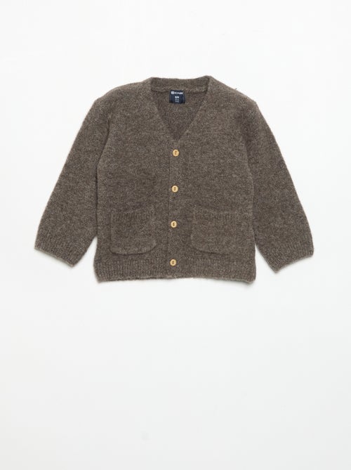 Cardigan liso com gola em V - Kiabi