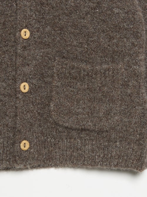 Cardigan liso com gola em V - Kiabi