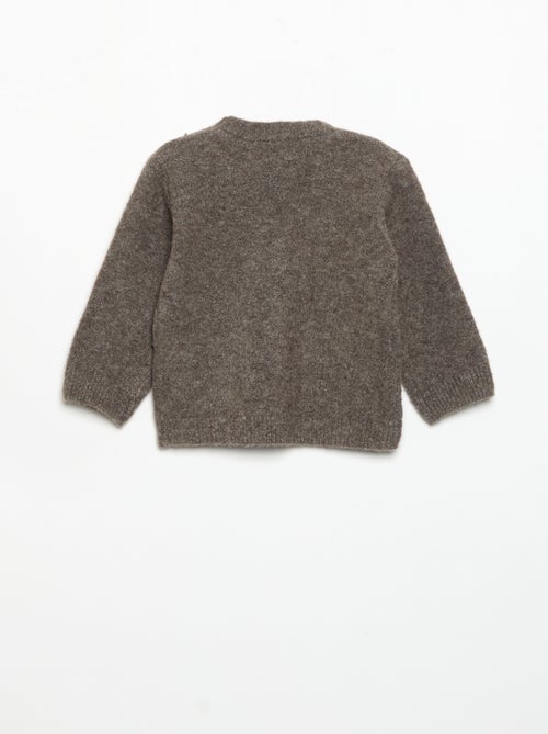 Cardigan liso com gola em V - Kiabi