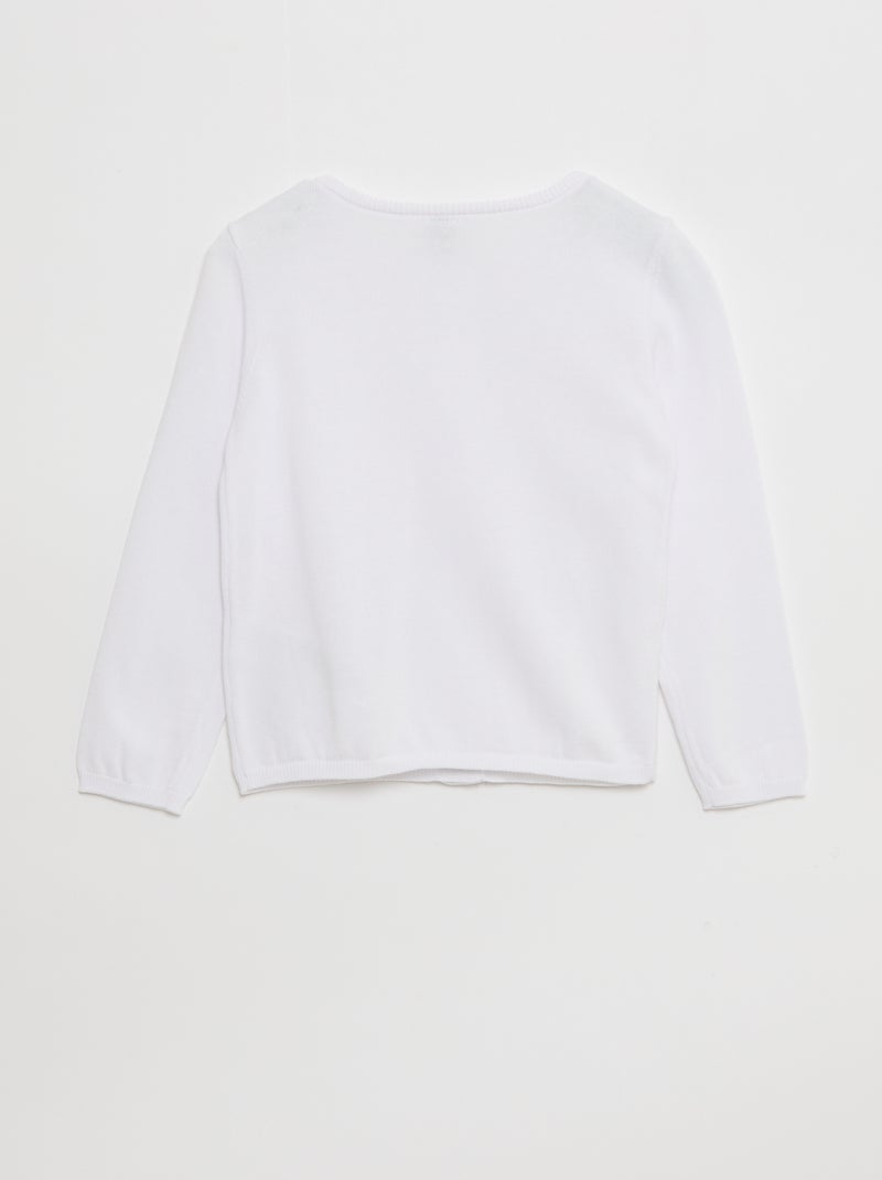 Cardigan liso com molas magnéticas - coleção fácil de vestir Branco - Kiabi