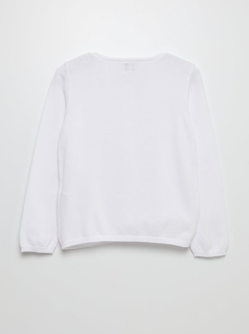 Cardigan liso com molas magnéticas - coleção fácil de vestir Branco - Kiabi