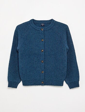 Cardigan liso de manga comprida