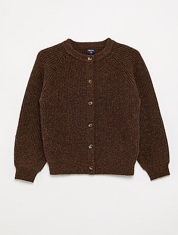 Cardigan liso de manga comprida
