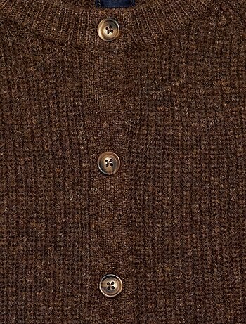 Cardigan liso de manga comprida