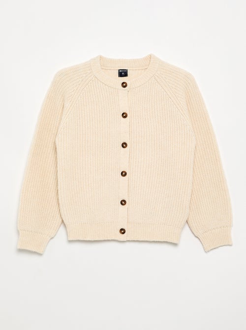 Cardigan liso de manga comprida - Kiabi