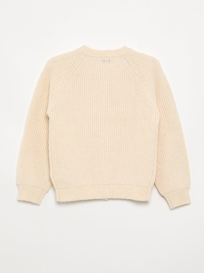 Cardigan liso de manga comprida Cru - Kiabi