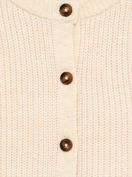 Cardigan liso de manga comprida - Kiabi
