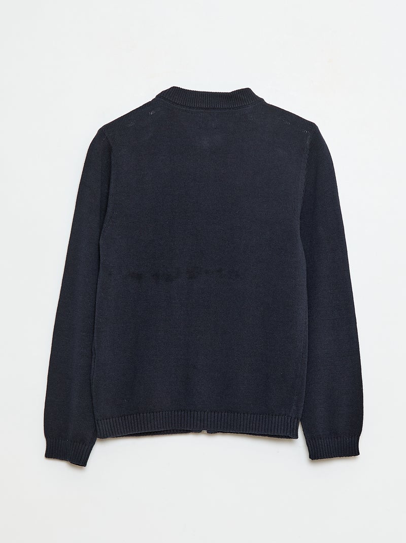 Cardigan liso em algodão Azul - Kiabi