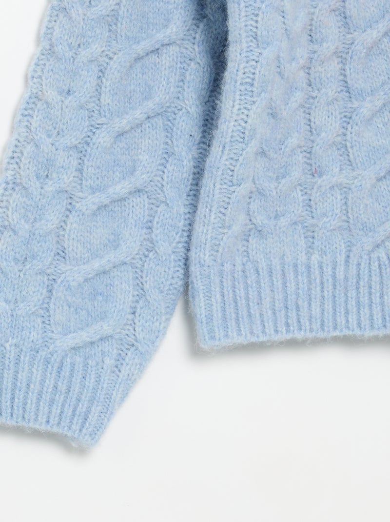 Cardigan liso em malha fantasia Azul - Kiabi