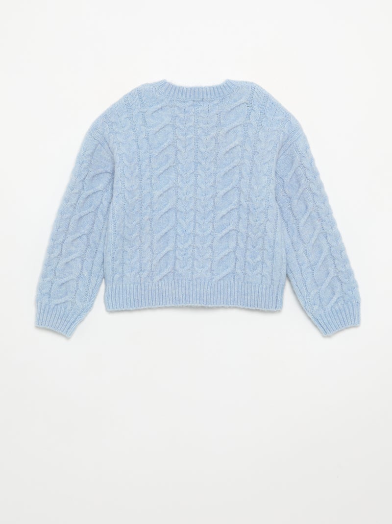Cardigan liso em malha fantasia Azul - Kiabi