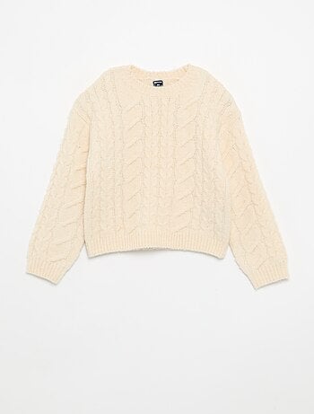 Cardigan liso em malha fantasia