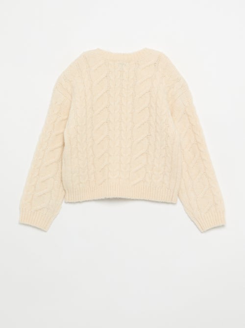 Cardigan liso em malha fantasia - Kiabi