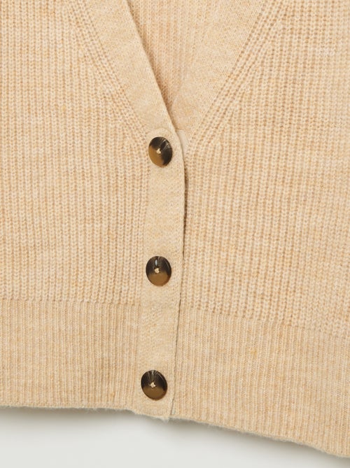 Cardigan liso em malha grossa fácil de vestir - Kiabi