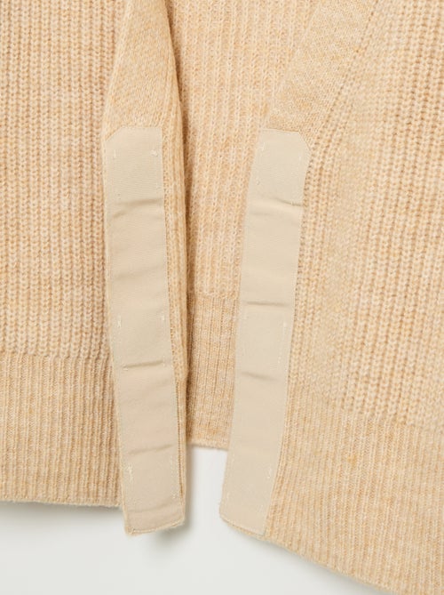 Cardigan liso em malha grossa fácil de vestir - Kiabi