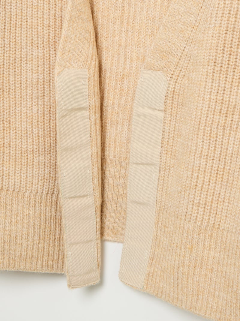 Cardigan liso em malha grossa fácil de vestir Bege - Kiabi
