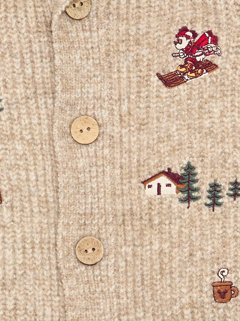 Cardigan 'Mickey' 'Disney' com bordados Bege - Kiabi