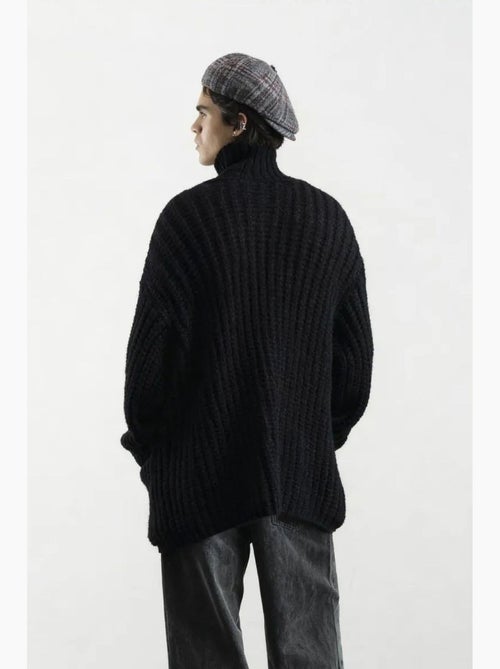 Cardigan oversized canelado com gola alta giesto - Kiabi Cardigan oversized canelado com gola alta giesto - Kiabi