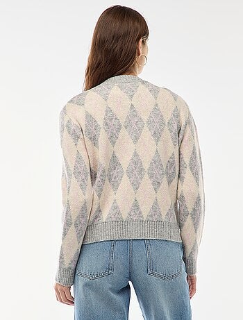 Cardigan quente estampado