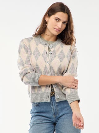 Cardigan quente estampado