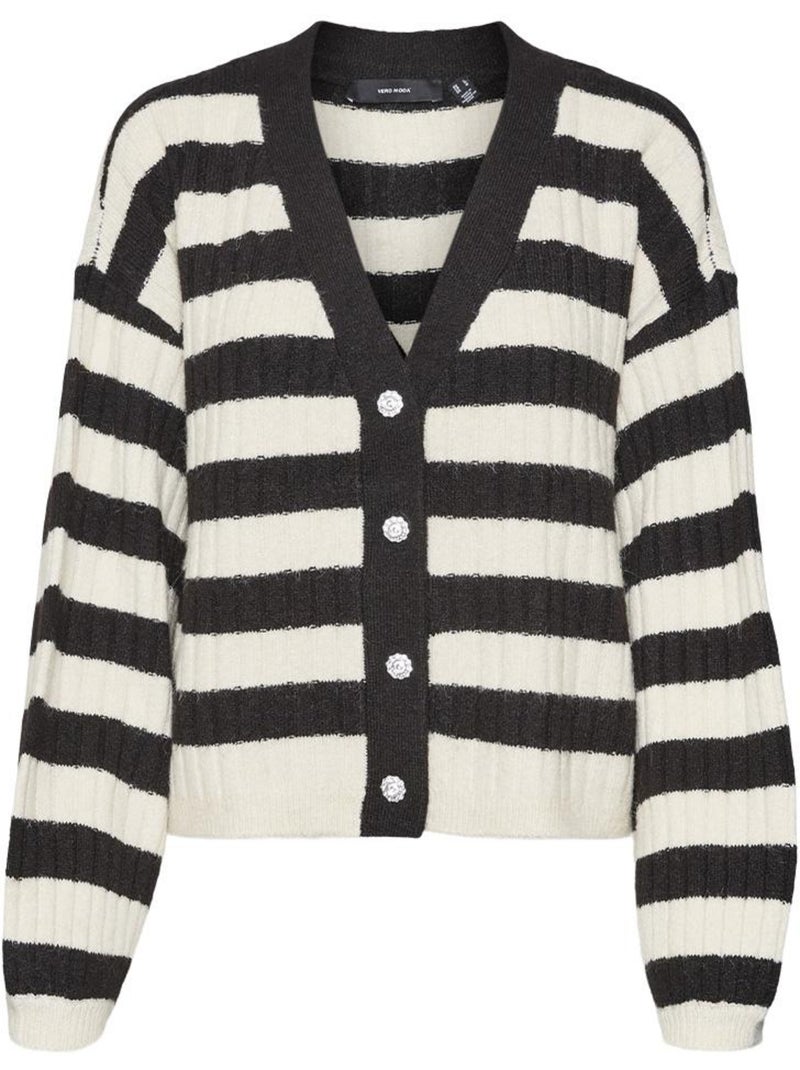 Cardigan Vero Moda Melya para Mulher - Preto/Branco Preto - Kiabi