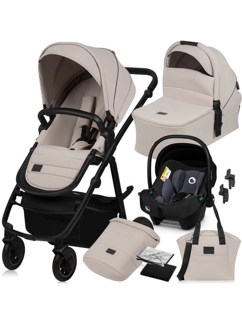 Carrinho 3 em 1 LIONELO Amber Plus - Com alcofa, cadeira auto, mala e acessórios - Kiabi Carrinho 3 em 1 LIONELO Amber Plus - Com alcofa, cadeira auto, mala e acessórios - Kiabi