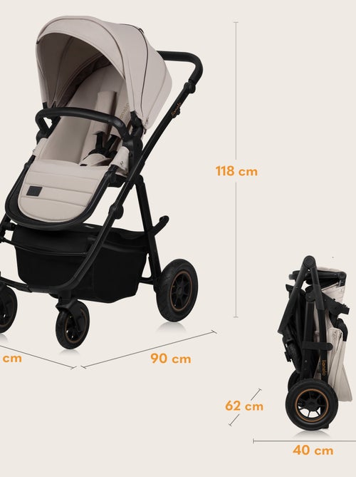 Carrinho 3 em 1 LIONELO Amber Plus - Com alcofa, cadeira auto, mala e acessórios - Kiabi Carrinho 3 em 1 LIONELO Amber Plus - Com alcofa, cadeira auto, mala e acessórios - Kiabi