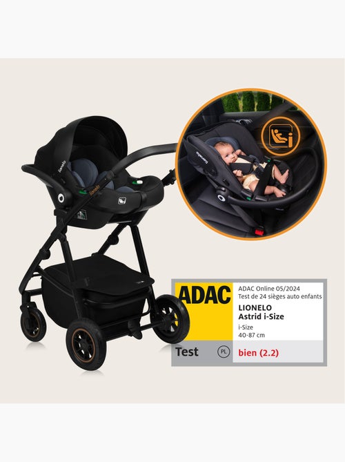 Carrinho 3 em 1 LIONELO Amber Plus - Com alcofa, cadeira auto, mala e acessórios - Kiabi