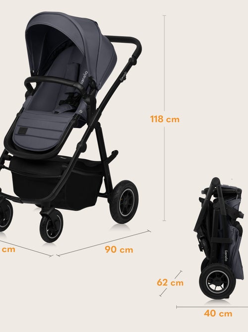 Carrinho 3 em 1 LIONELO Amber Plus - Com alcofa, cadeira auto, mala e acessórios - Kiabi