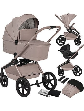 Carrinho 3em1 LIONELO Freya - Trio com Alcofa, Cadeira Auto e Capa de Chuva