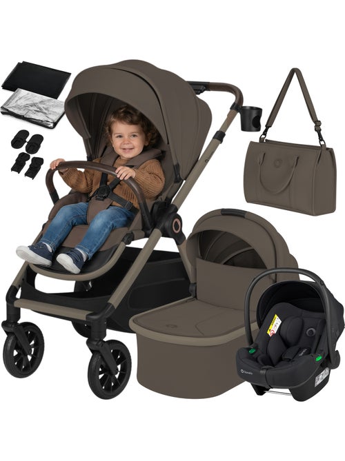Carrinho 3em1 LIONELO Layla - Trio com Alcofa, Ovetto e Acessórios - Até 22 kg - Kiabi Carrinho 3em1 LIONELO Layla - Trio com Alcofa, Ovetto e Acessórios - Até 22 kg - Kiabi