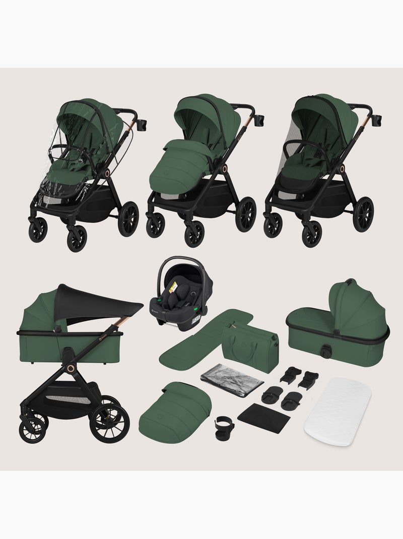 Carrinho 3em1 LIONELO Layla - Trio com Alcofa, Ovetto e Acessórios - Até 22 kg Verde - Kiabi