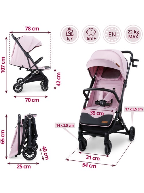 Carrinho compacto lena pink pro para crianças dos 6 aos 48 meses - Kiabi Carrinho compacto lena pink pro para crianças dos 6 aos 48 meses - Kiabi