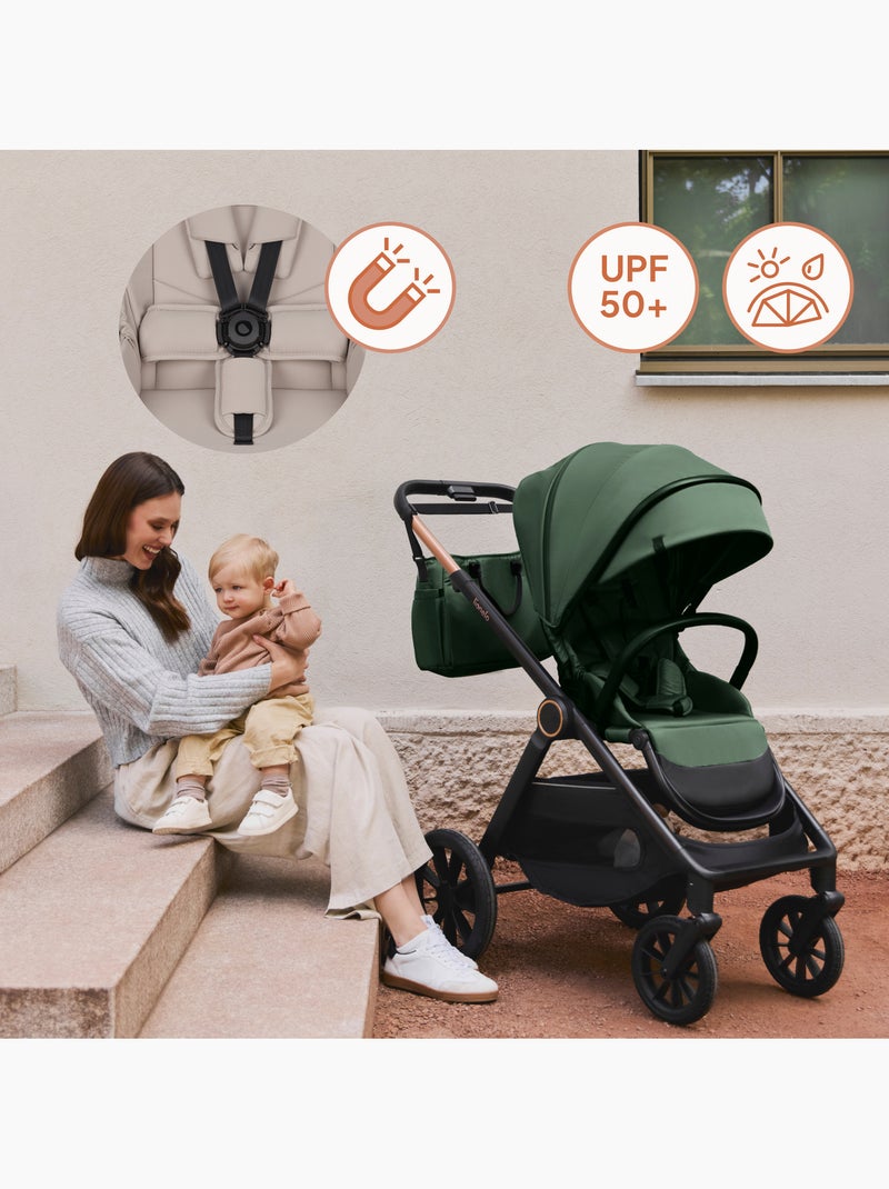 Carrinho de bebé 2 em 1 LIONELO Layla - Conjunto de carrinho, alcofa e acessórios -  Até 22 kg Bege - Kiabi