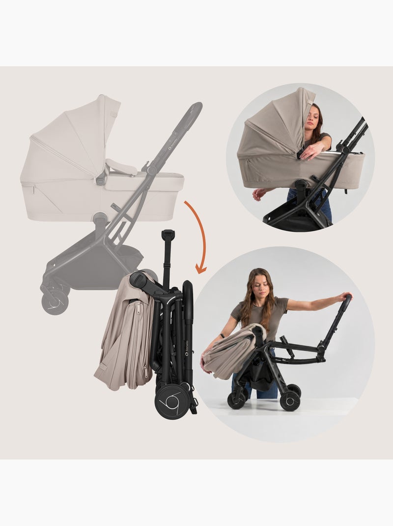 Carrinho de bebé 2 em 1 LIONELO Sia - Ultraleve - Conjunto compacto - Capota - Capa de chuva Bege - Kiabi