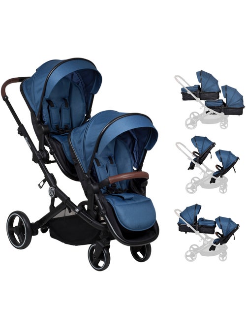 Carrinho de bebé 2 em 1 para gémeos Twinner, também adequado para irmãos – babyGO - Kiabi Carrinho de bebé 2 em 1 para gémeos Twinner, também adequado para irmãos – babyGO - Kiabi