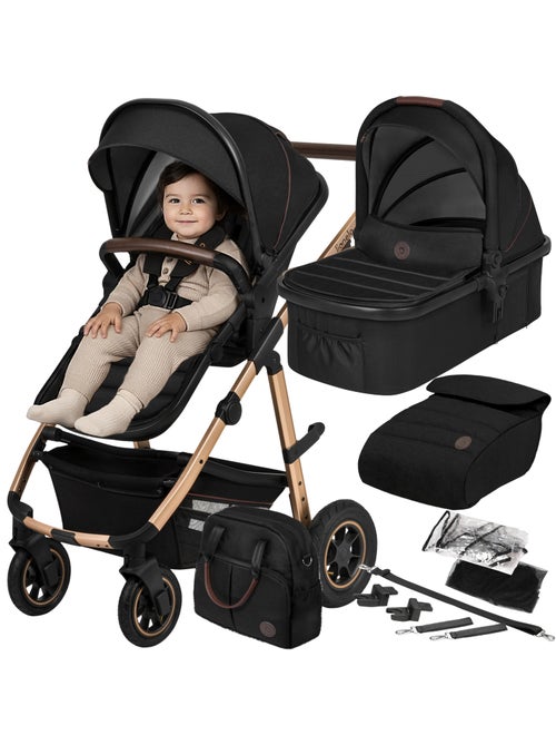 Carrinho de bebé 2em1 LIONELO Amber - Conjunto carrinho, alcofa, mala e acessórios - Até 22 kg - Kiabi Carrinho de bebé 2em1 LIONELO Amber - Conjunto carrinho, alcofa, mala e acessórios - Até 22 kg - Kiabi